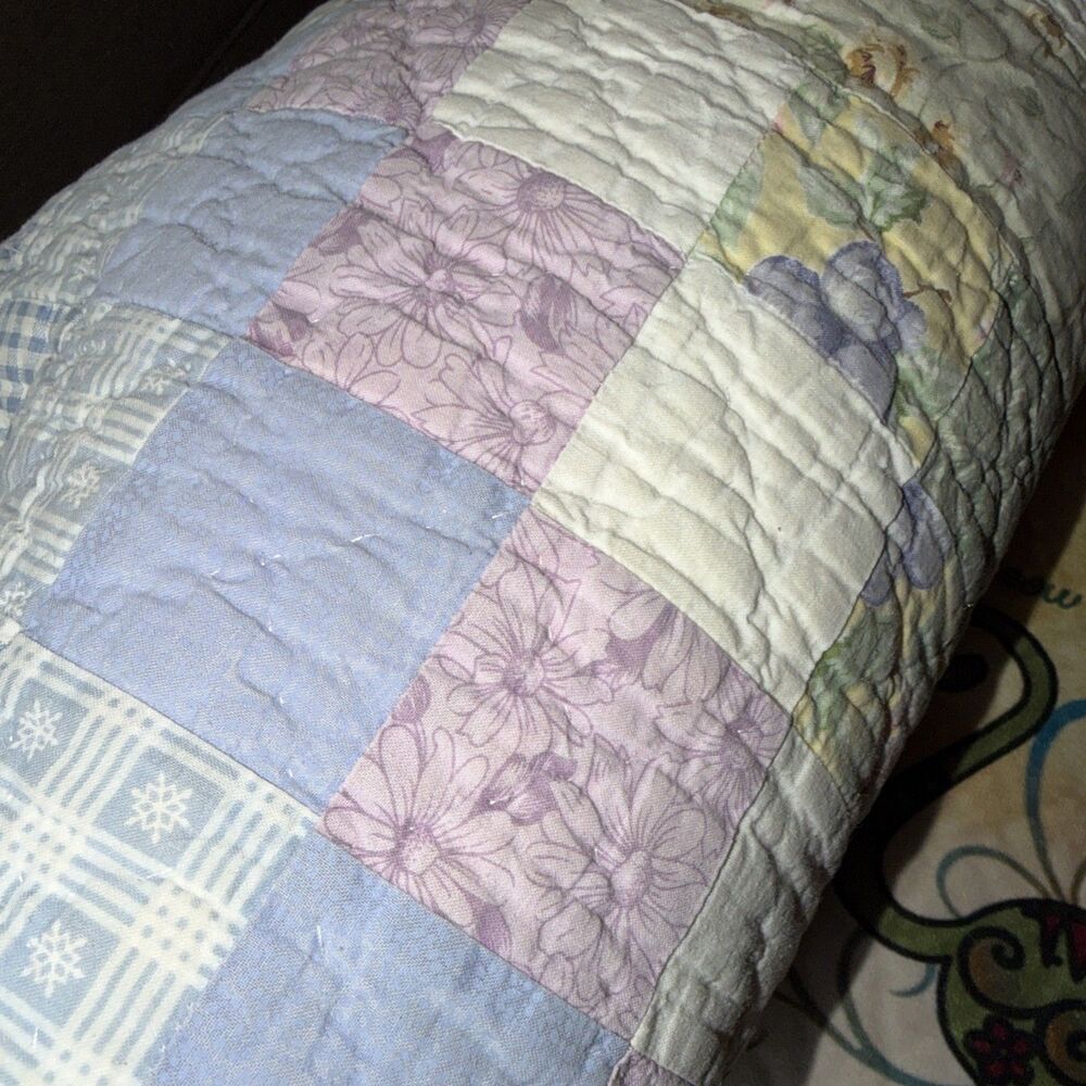 Vintage Handmade Beautiful "Trip Around the World"  Quilt Twin Size 83” X 66” - Picture 11 of 11